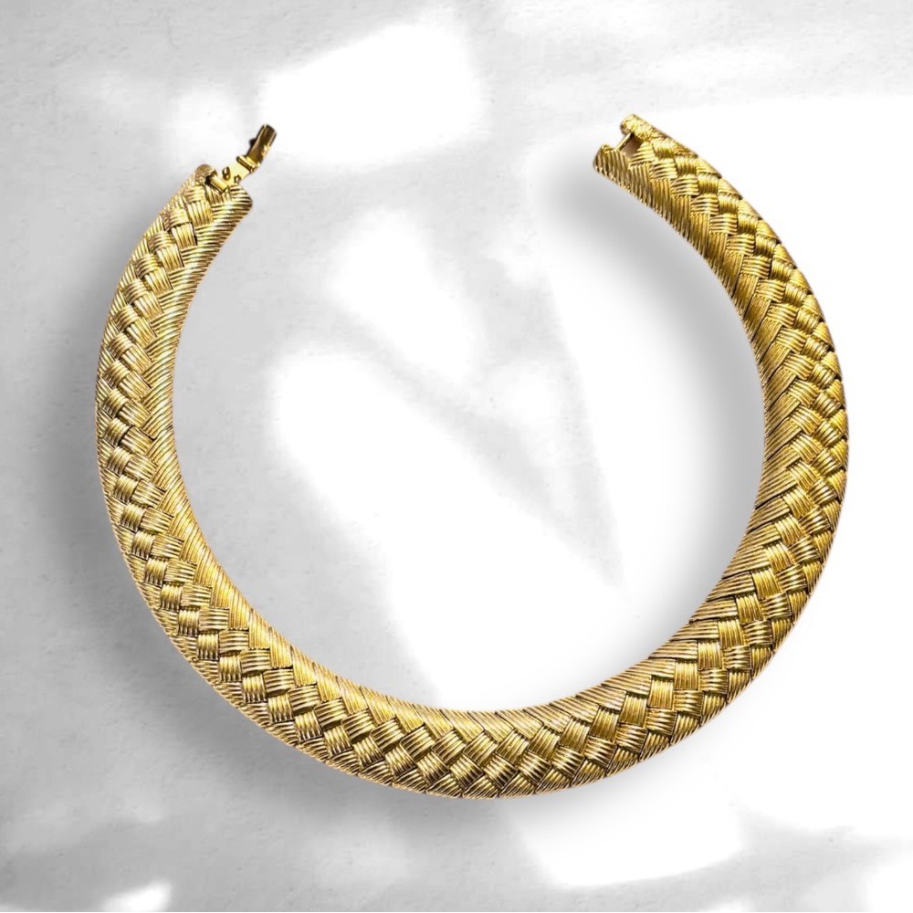 Gold-Tone Woven Collar Necklace